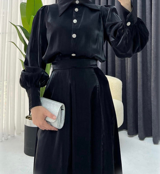 Ensemble chemise et jupe noir